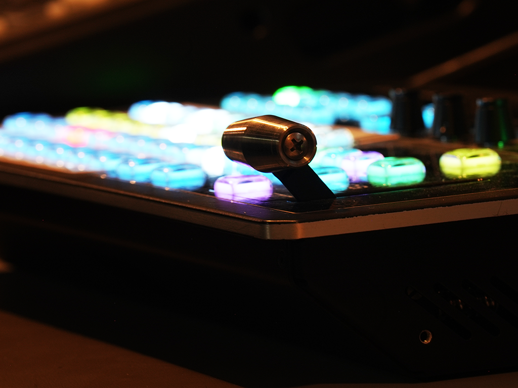 Close up of a video switcher